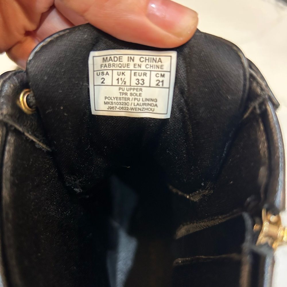 Michael Kors Kids Black Leather Boots - Picture 2 of 4